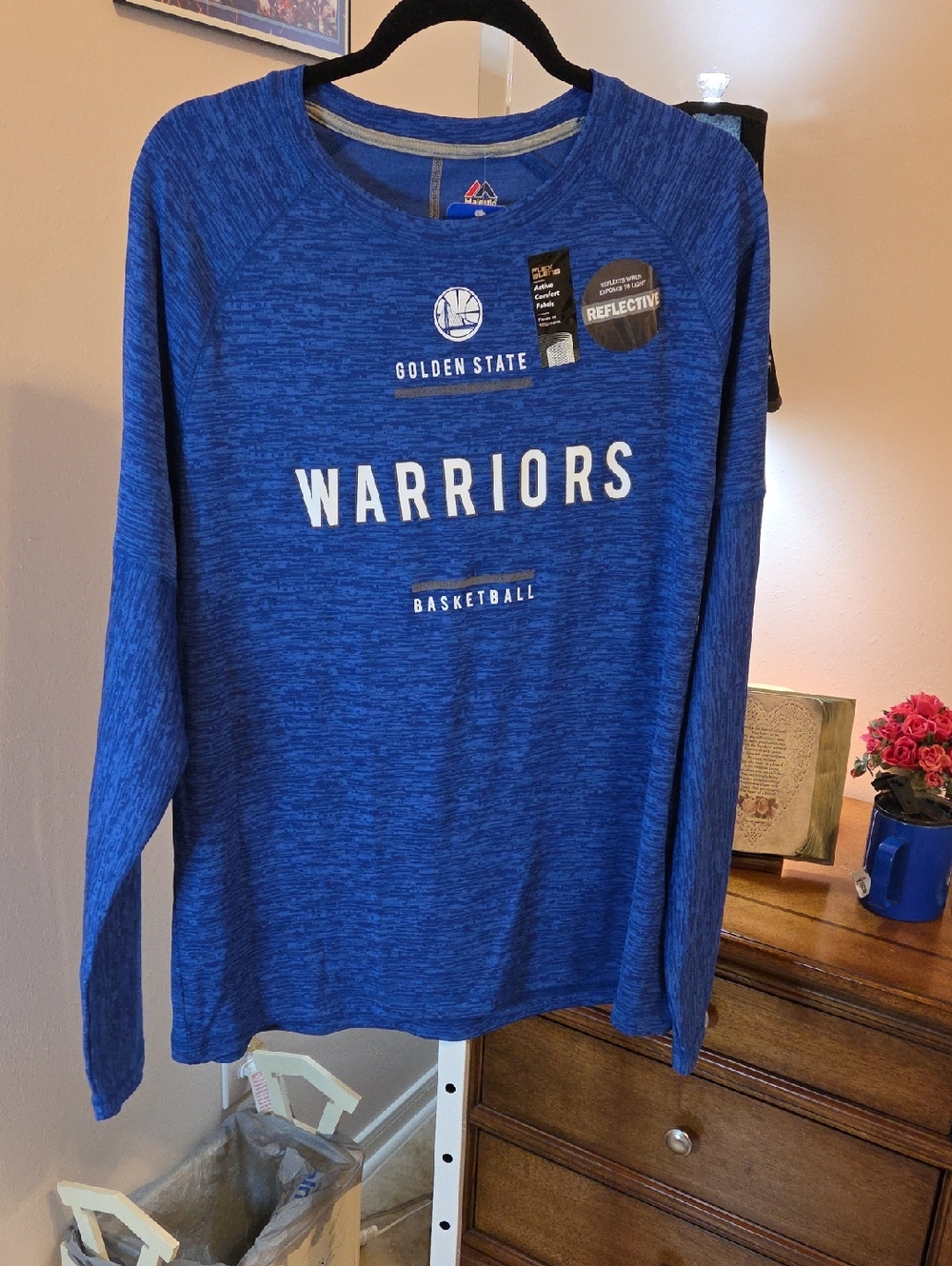 Golden State Warriors Men’s Blue Long-Sleeve Performance Shirt